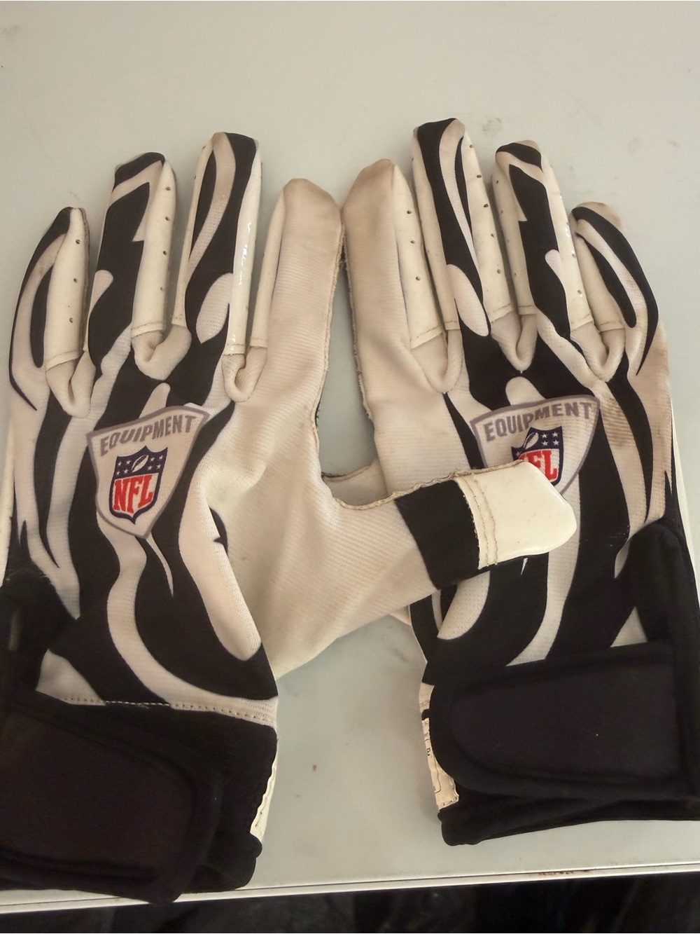 NFL Equipment Referee-Style Football Gloves in Black and White